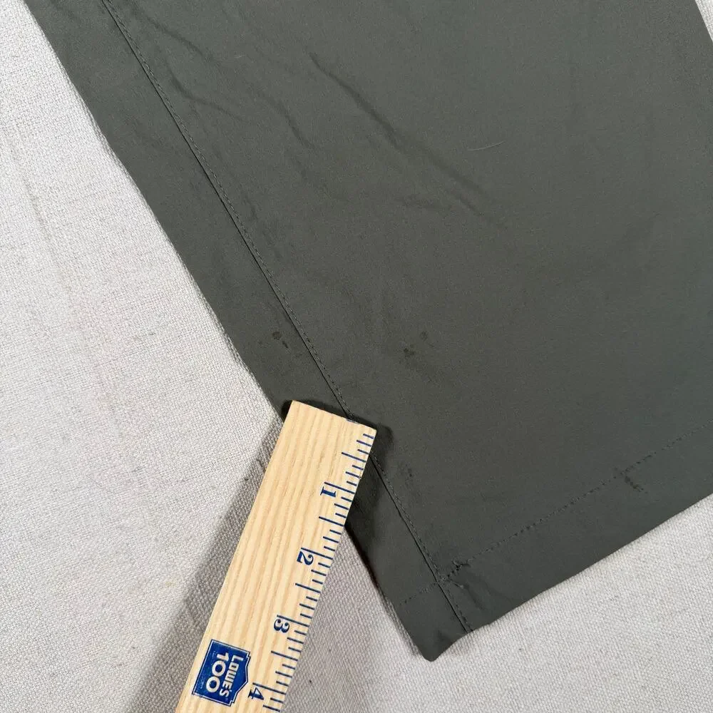 Eddie Bauer Pants Mens 34x30 Green Convertible Tech Zip-Off Hiking Nylon Stretch